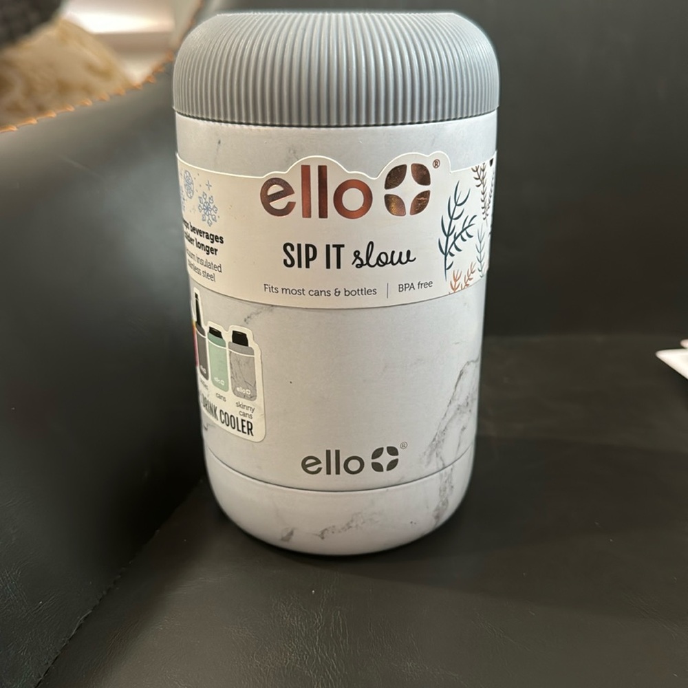 $7 add on/ NWT Ello 4-1 drink can cooler grey bottles cans skinny cans pour in